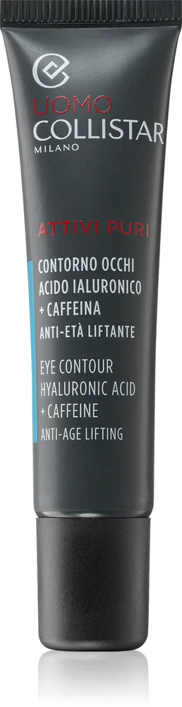 Крем для кожи вокруг глаз Collistar Linea Uomo Attivi Puri Eye Contour Hyaluronic Acid + Caffeine мужской, с гиалуроновой кислотой и кофеином, 15 мл