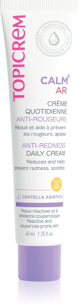 Topicrem CALM+ Anti-Redness Daily Cream - Крем успокаивающий на день против покраснений SPF 50+, 40 мл