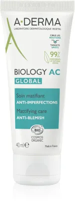 A-Derma Biology AC - Уход за кожей, матирующий крем против несовершенств, 40 мл