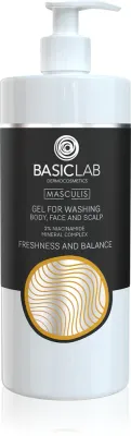 BasicLab Dermocosmetics Masculis - Гель для душа для лица, тела и волос, 500 мл