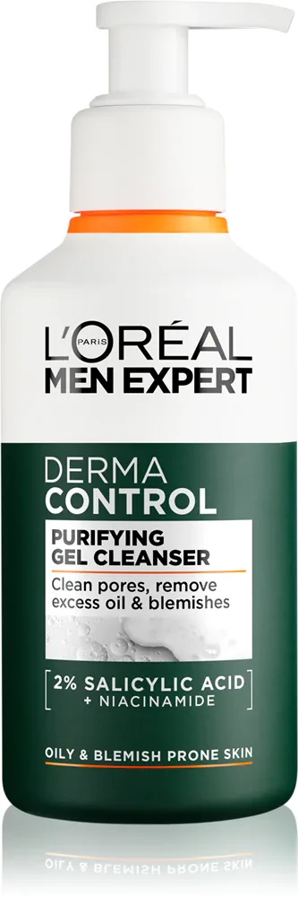 L’Oreal Paris Men Expert Derma Control - Гель для очищения кожи с ниацинамидом, 260 мл