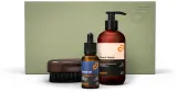 Набор для бороды Beviro Honkatonk Vanilla Beard Care Kit: масло, шампунь и щётка с натуральной щетиной, 30 мл + 250 мл — фото 1