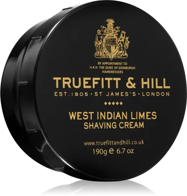 Truefitt & Hill West Indian Limes - Крем для бритья Truefitt Hill West Indian Limes увлажняющий, для всех типов кожи, 190 г, 190 г