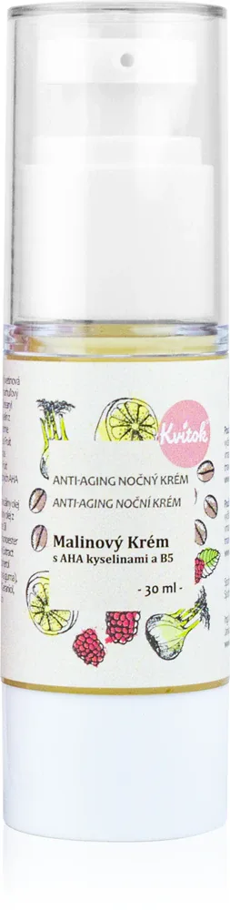 Kvitok Raspberry Cream with AH Acids - Ночной крем для зрелой кожи 40+, 30 мл