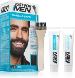 Just for Men Men Moustache & Beard - Краска для бороды для закрытия седины, 1 шт, оттенок M-55 Black — фото 1