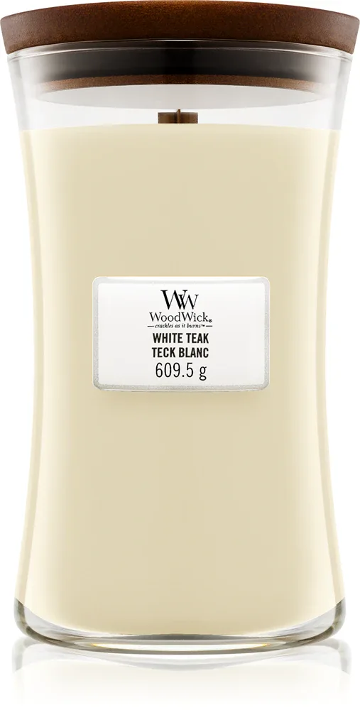 Woodwick White Teak - Ароматическая свеча с деревянным фитилем