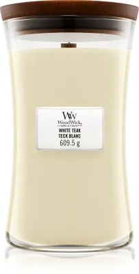 Woodwick White Teak - Ароматическая свеча с деревянным фитилем, с деревянным фитилем 609 г