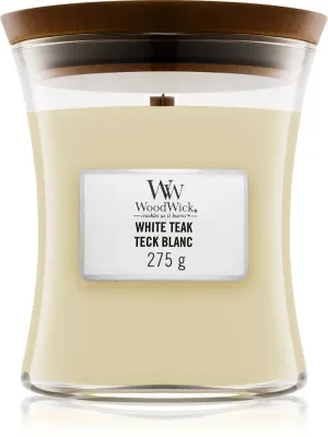 Woodwick White Teak - Ароматическая свеча с деревянным фитилем, с деревянным фитилем 275 г