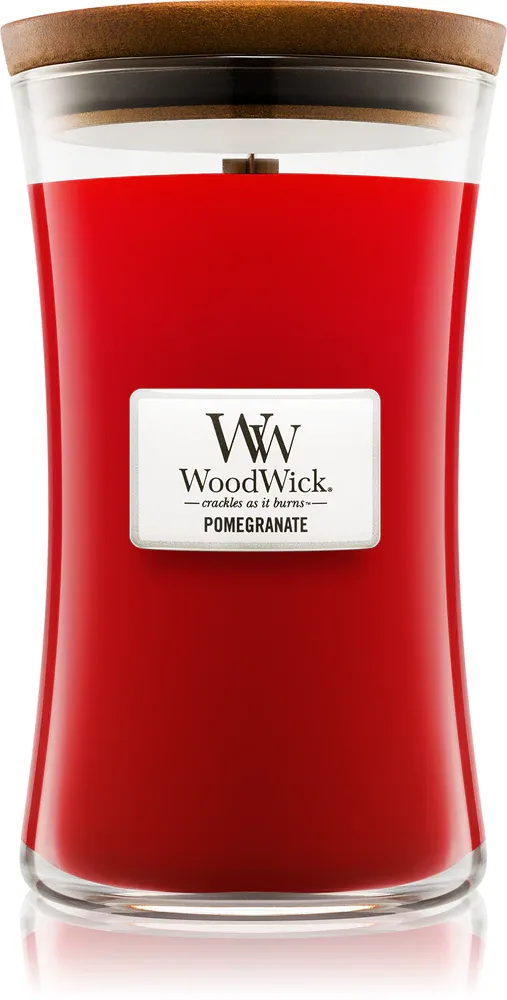 Woodwick Pomegranate - Ароматическая свеча с деревянным фитилем с деревянным фитилем, 609.5 г