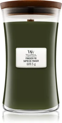 Woodwick Frasier Fir - Ароматическая свеча с деревянным фитилем с деревянным фитилем, 609.5 г