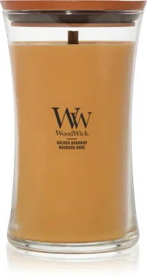 Woodwick Golden Bourbon - Ароматическая свеча с деревянным фитилем (hearthwick), z drewnianym knotem (hearthwick) 609 г