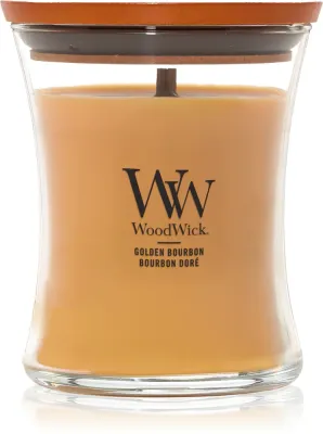 Woodwick Golden Bourbon - Ароматическая свеча с деревянным фитилем (hearthwick), z drewnianym knotem (hearthwick) 275 г