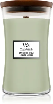 Woodwick Lavender & Cedar - Ароматическая свеча с деревянным фитилем, с деревянным фитилем 610 г