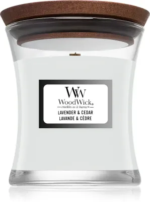 Woodwick Lavender & Cedar - Ароматическая свеча с деревянным фитилем, с деревянным фитилем 85 г