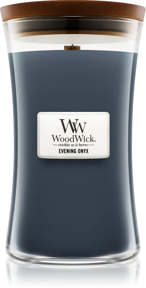 Woodwick Evening Onyx - Ароматическая свеча с деревянным фитилем с деревянным фитилем, 609.5 г