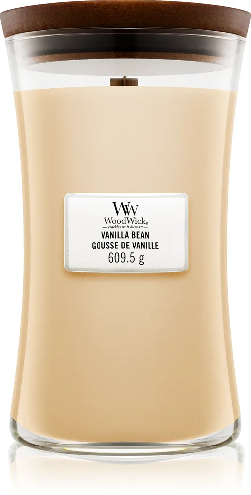 Woodwick Vanilla Bean - Ароматическая свеча с деревянным фитилем
