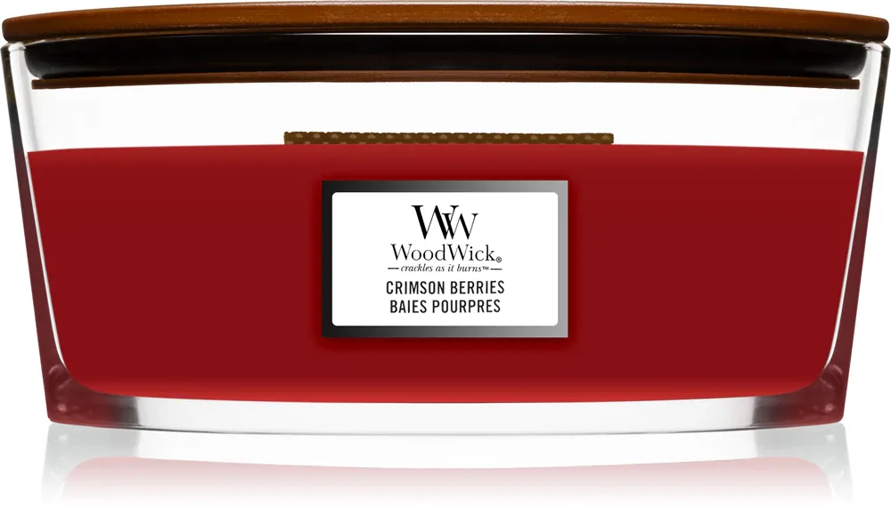Woodwick Crimson Berries - Ароматическая свеча с деревянным фитилем (hearthwick) с деревянным фитилем (hearthwick), 453.6 г