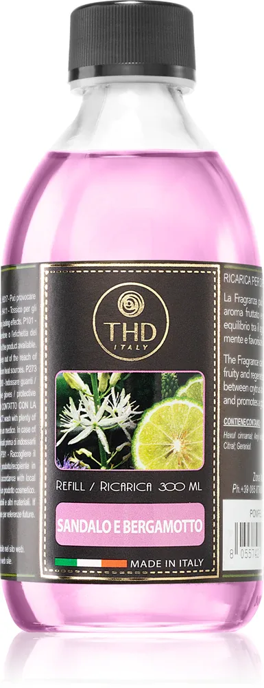 THD Ricarica Sandalo E Bergamotto - Наполнитель для диффузоров, 300 мл