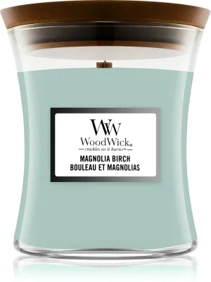 Woodwick Magnolia Birch - Ароматическая свеча с деревянным фитилем, с деревянным фитилем 275 г