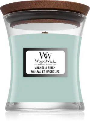 Woodwick Magnolia Birch - Ароматическая свеча с деревянным фитилем, с деревянным фитилем 85 г