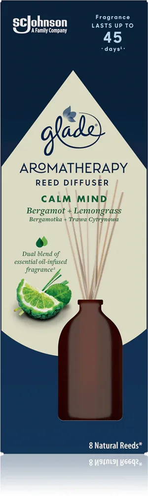 GLADE Aromatherapy Calm Mind - Диффузор с ароматом Бергамота и Лемонграсса Bergamot + Lemongrass, 80 мл