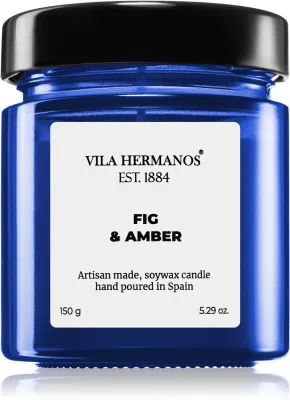 Vila Hermanos Apothecary Cobalt Blue Fig & Amber - Ароматическая свеча, 150 г
