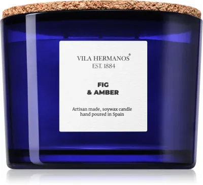 Vila Hermanos Apothecary Cobalt Blue Fig & Amber - Ароматическая свеча, 350 г