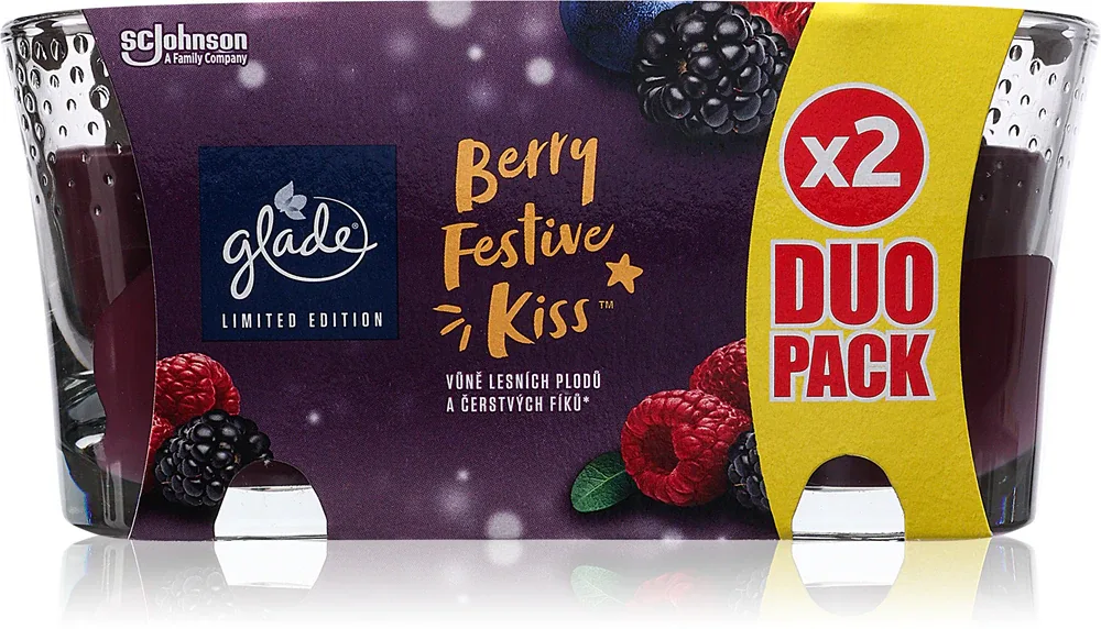 GLADE Berry Festive Kiss DUO - Ароматическая свеча, 2 г