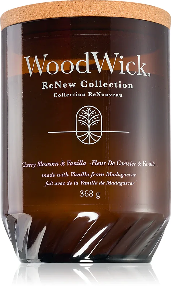 Woodwick Renew Cherry Blossom & Vanilla - Ароматическая свеча с деревянным фитилем