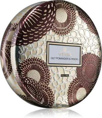 VOLUSPA Japonica Holiday Gilt Pomander & Hinoki - Ароматическая свеча в банке w puszcze, 297 г