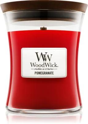 Woodwick Pomegranate - Ароматическая свеча с деревянным фитилем с деревянным фитилем, 275 г