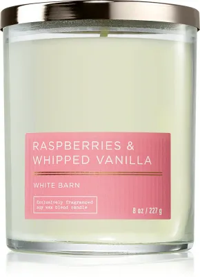 Bath & Body Works Raspberries & Whipped Vanilla - Ароматическая свеча, 227 г