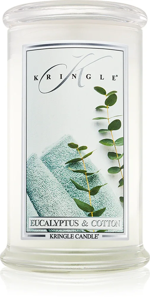 Kringle Candle Eucalyptus & Cotton - Ароматическая свеча, 624 г