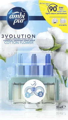 Освежитель воздуха электрический AmbiPur 3volution Cotton Fresh со свежим ароматом, 20 мл