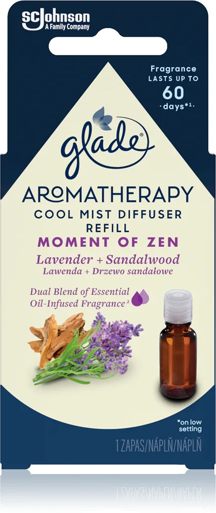 GLADE Aromatherapy Moment of Zen - Наполнитель для диффузоров Лаванда + Сандаловое дерево Lavender + Sandalwood, 17.4 мл