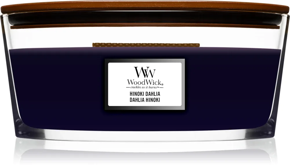 Woodwick Hinoki Dahlia - Ароматическая свеча с деревянным фитилем (hearthwick) с деревянным фитилем (hearthwick), 453.3 г