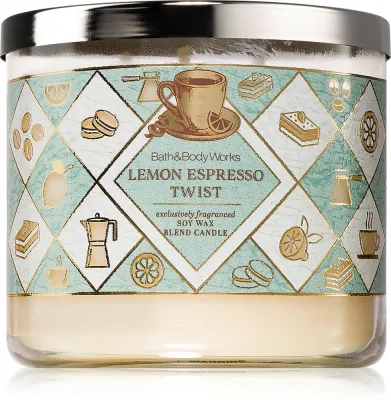 Bath & Body Works Lemon Espresso Twist - Ароматическая свеча, 411 г