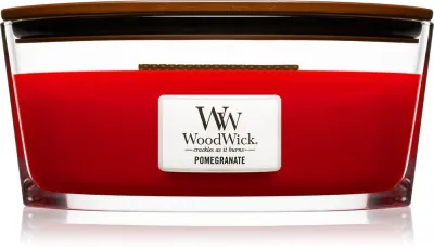 Woodwick Pomegranate - Ароматическая свеча с деревянным фитилем (hearthwick) с деревянным фитилем (hearthwick), 453.6 г