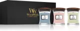 Woodwick Evening Onyx & Solar Ylang & Coastal Sunset - Подарочный набор с деревянным фитилем (подарочная коробка) с деревянным фитилем (gift box), 1 шт — фото 1