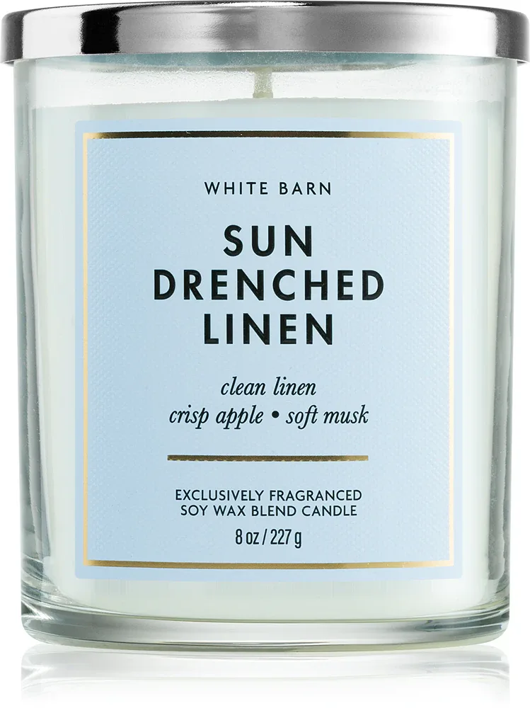 Bath & Body Works Sun-Drenched Linen - Ароматическая свеча, 227 г