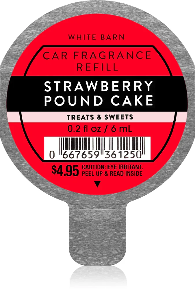 Bath & Body Works Strawberry Pound Cake - Запах для автомобиля наполнение, 6 мл