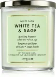 Bath & Body Works White Tea & Sage - Ароматическая свеча Bath Body Works White Tea Sage, из соевого воска, свежий аромат, 227 г, 227 г — фото 1