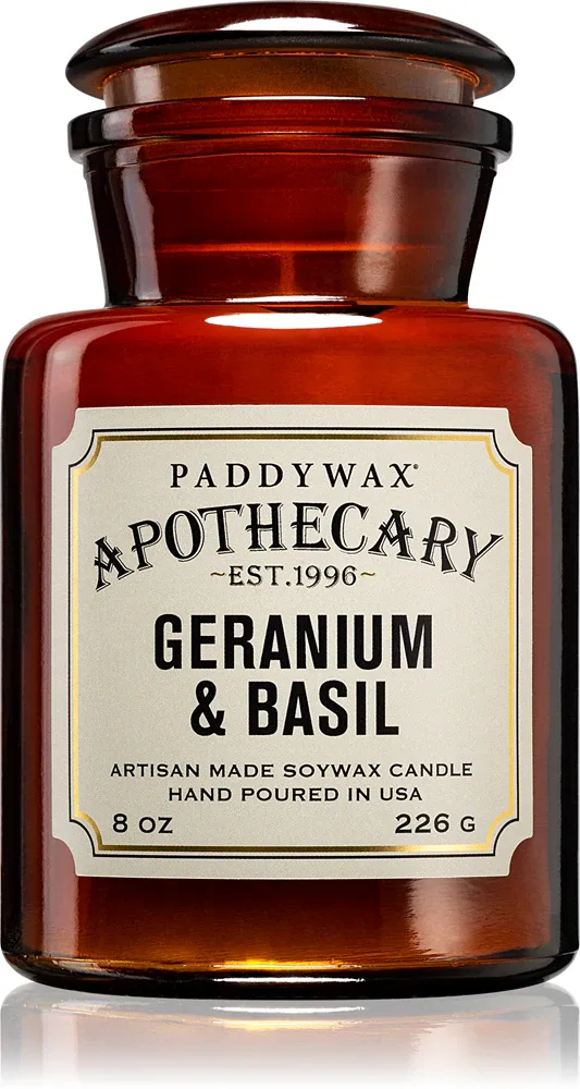 Paddywax Apothecary Geranium & Basil - духовая свеча, 226 г