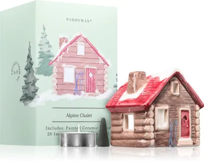 Подарочный набор Paddywax Ceramic Houses Alpine Chalet благовония с восточным ароматом и чайная свеча, 1 шт