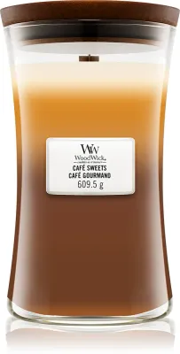Woodwick Trilogy Cafe Sweets - Ароматическая свеча с деревянным фитилем с деревянным фитилем, 609.5 г