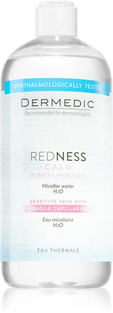 Dermedic Redness Calm - Мицеллярная вода для чувствительной кожи с склонностью к пигментации, 500 мл