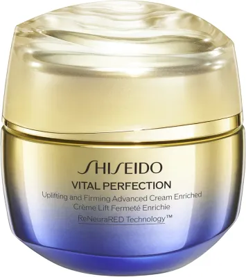 Shiseido Vital Perfection Uplifting & Firming Advanced Cream Enriched - Интенсивный укрепляющий крем для лица на день и ночь для сухой кожи, 50 мл