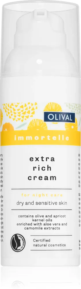 Olival Immortelle Extra Rich Cream - Ночной питательный крем для чувствительной и сухой кожи, 50 мл