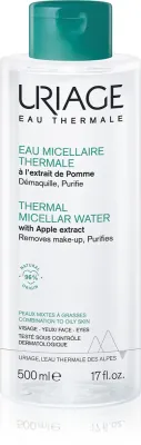 Uriage Hygiene Thermal Micellar Water - Combination to Oily Skin - Очищающий мицеллярный раствор для жирной и комбинированной кожи, 500 мл