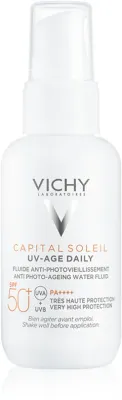 Vichy Capital Soleil UV-Age Daily - Солнцезащитный флюид для лица антивозрастной SPF 50+, 40 мл